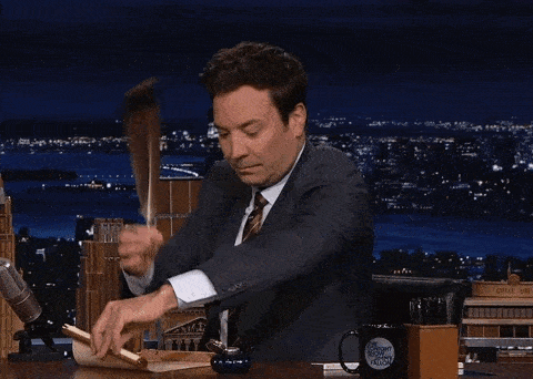 Gif d'une personne qui écrit.